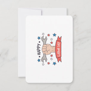 Labour Day Graphic Badge Colour Design Thank You Card