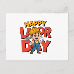 labour day invitation postcard