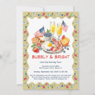Labour Day Mimosa Brunch Invitation – Patriotic 
