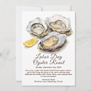 Labour Day Oyster Roast Invitation  Patriotic Coas