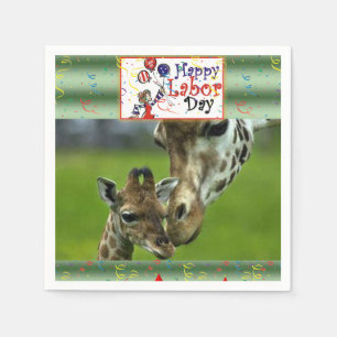 Labour Day Paper Napkins Giraffe