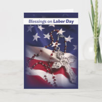 Labour Day Patriotic Cross on Flag, Religious