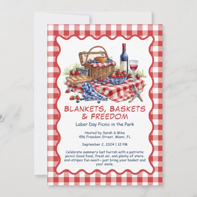 Labour Day Picnic Invitation – Patriotic Outdoor (Front)