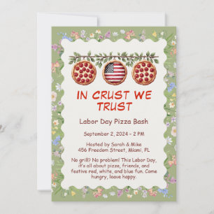 Labour Day Pizza Party Invitation – Patriotic day