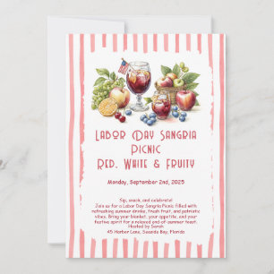 Labour Day Sangria Picnic Invitation – Patriotic 