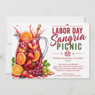 Labour Day Sangria Picnic Invitation – Patriotic 