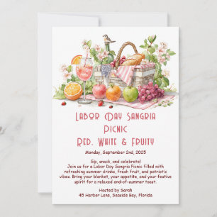 Labour Day Sangria Picnic Invitation – Patriotic 