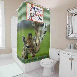Labour Day Shower Curtain Giraffe