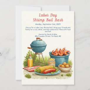 Labour Day Shrimp Boil Invitation – Patriotic Sea