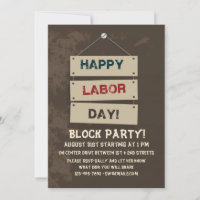 Labour Day Sign Invitation