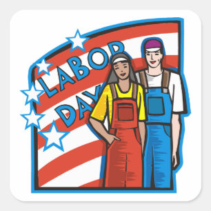 Labour Day Square Sticker