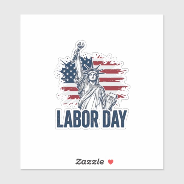 Labour Day Statue of Liberty Patriotic Worker Desi (Sheet)
