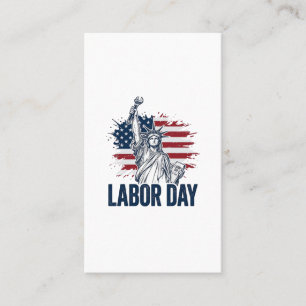 Labour Day Statue of Liberty Patriotic Worker Desi Business Card