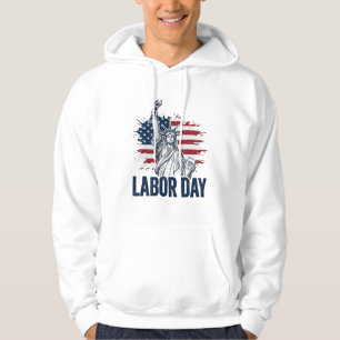 Labour Day Statue of Liberty Patriotic Worker Desi Hoodie
