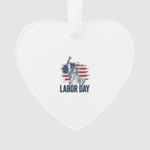 Labour Day Statue of Liberty Patriotic Worker Desi Ornament