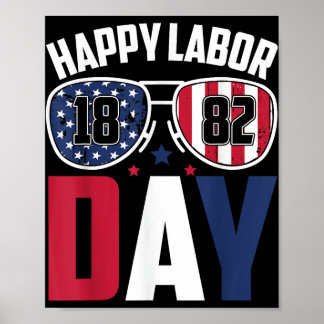 Labour Day Sungles 1882 American Flag Men Women Ki Poster