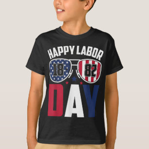 Labour Day Sungles 1882 American Flag Men Women Ki T-Shirt