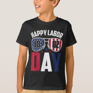 Labour Day Sungles 1882 American Flag Men Women Ki T-Shirt