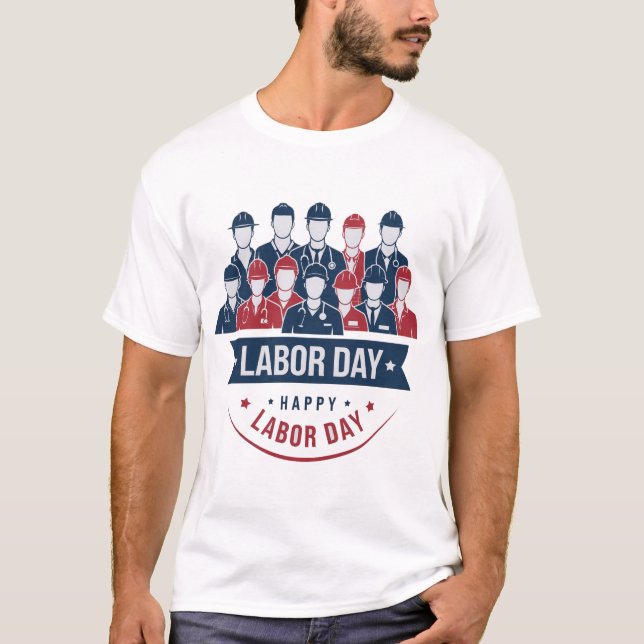 Labour Day T-Shirt | Faceless American Workers (Front)