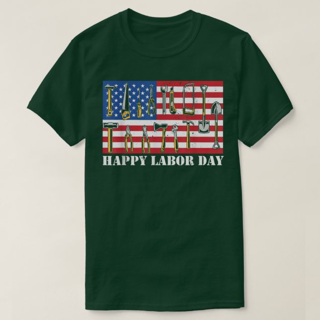 Labour day tools design  for menwomen Happy Labour T-Shirt (Design Front)