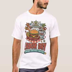 Labour Day Vintage Diner Cheeseburger & Coffee T-Shirt