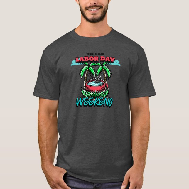 Labour Day Weekend Skeleton Relaxation T-Shirt (Front)