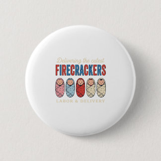 Labour & Delivery Firecrackers Cute Baby Nurse Des 6 Cm Round Badge