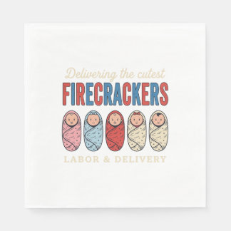 Labour & Delivery Firecrackers Cute Baby Nurse Des Napkin