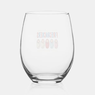 Labour & Delivery Firecrackers Cute Baby Nurse Des Stemless Wine Glass