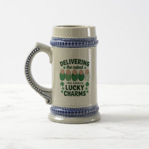 Labour & Delivery Lucky Charm Nurse Shamrock Beer Stein