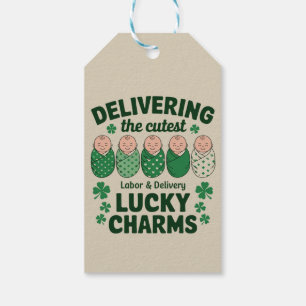 Labour & Delivery Lucky Charm Nurse Shamrock Gift Tags