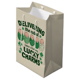 Labour & Delivery Lucky Charm Nurse Shamrock Medium Gift Bag