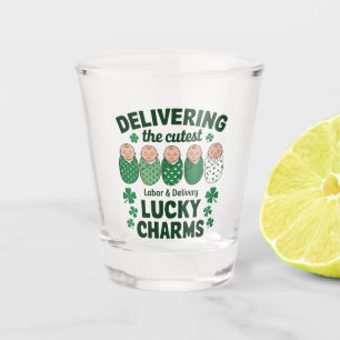 Labour & Delivery Lucky Charm Nurse Shamrock Shot Glass
