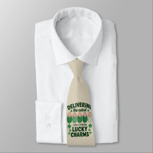 Labour & Delivery Lucky Charm Nurse Shamrock Tie