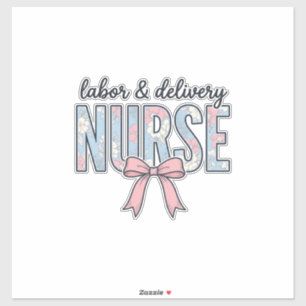 Labour & Delivery Nurse Floral Bow Vintage Shirt D