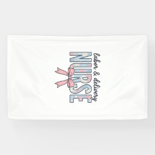 Labour & Delivery Nurse Floral Bow Vintage Shirt D Banner