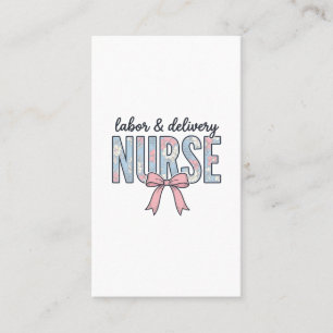 Labour & Delivery Nurse Floral Bow Vintage Shirt D Business Card
