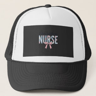 Labour & Delivery Nurse Floral Bow Vintage Shirt D Trucker Hat