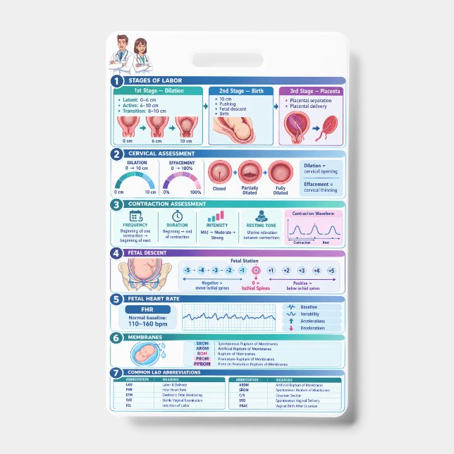 Labour & Delivery Nursing Reference Maternity Nurs ID Badge (Front)