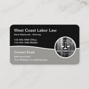 Labour Law Office Attorney Business Cards
