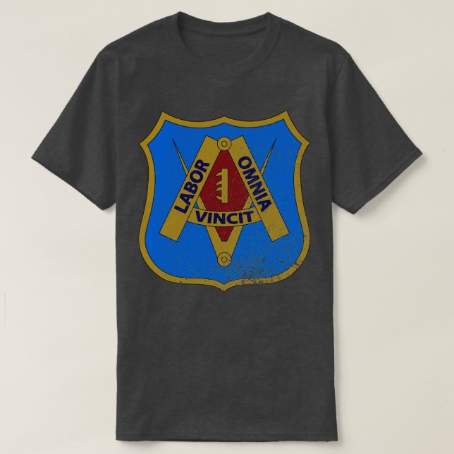 Labour Omnia Vincit Oklahoma State Motto T-Shirt (Design Front)