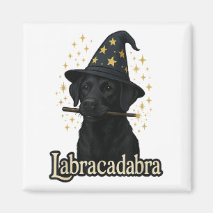 Labracadabra Funny Black Lab Dog Wizard Halloween Magnet