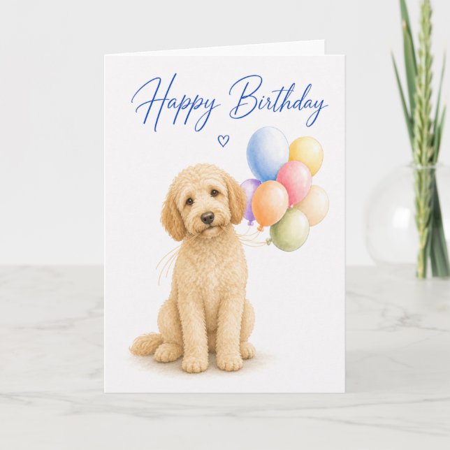 Labradoodle Birthday Card (Front)