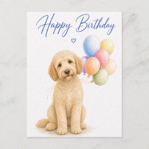 Labradoodle Birthday Postcard
