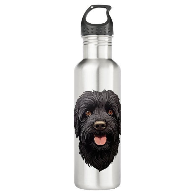 Labradoodle Black Dog 710 Ml Water Bottle (Front)