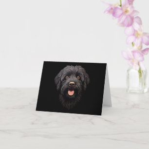 Labradoodle Black Dog Card