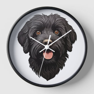 Labradoodle Black Dog Clock