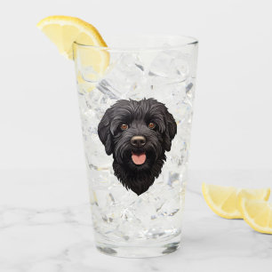 Labradoodle Black Dog Glass