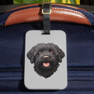 Labradoodle Black Dog Luggage Tag