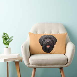 Labradoodle Black Dog Lumbar Cushion